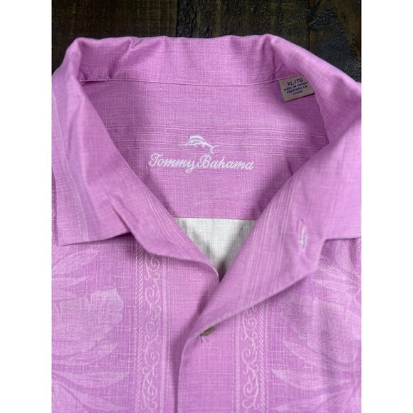 Tommy Bahama Bali Border Camp Shirt 100% Silk Casual Button Up Shirt, Size XL - Picture 4 of 7